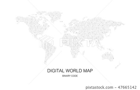 Digital world map 47665142