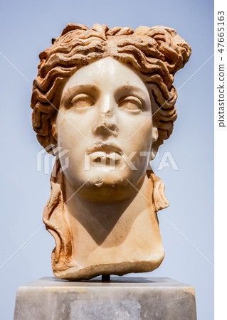 Female head statue statue excavated from Aphrodisias ruins 47665163
