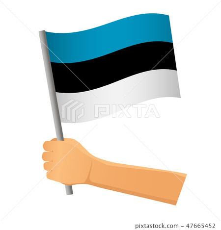 Estonia flag in hand Estonia flag in hand 47665452