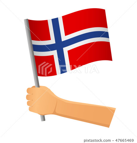 Norway flag in hand Norway flag in hand 47665469