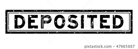 Grunge black deposited word square rubber stamp Grunge black deposited word square rubber stamp 47665887