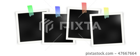 Set of photo frame templates with stickers Set of photo frame templates with stickers 47667664