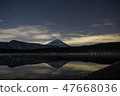 Mount Fuji in the lake at night 47668036