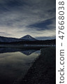 Mount Fuji in the lake at night 47668038