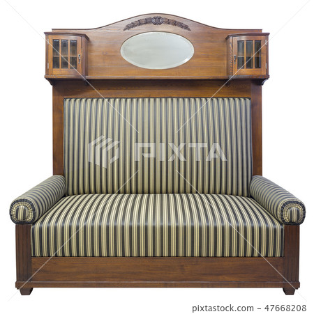 Vintage Art deco Sofa isolated on white background Vintage Art deco Sofa isolated on white background 47668208