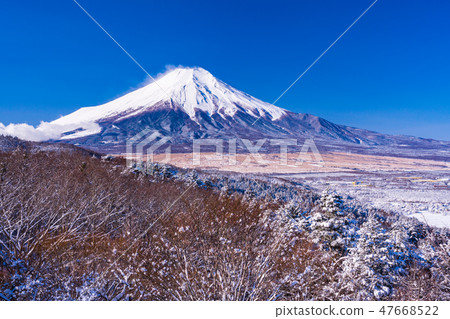 (Yamanashi Prefecture) Mt. Fuji from the snow-capped 20th pass 47668522