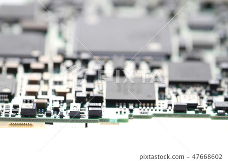 detail of computer motherboard 47668602
