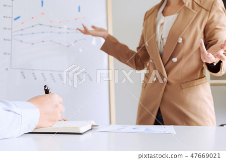 business executives brainstorming discussing sale performance on business executives brainstorming discussing sale performance on 47669021