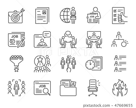 Jobs line icon set. Jobs line icon set. 47669655