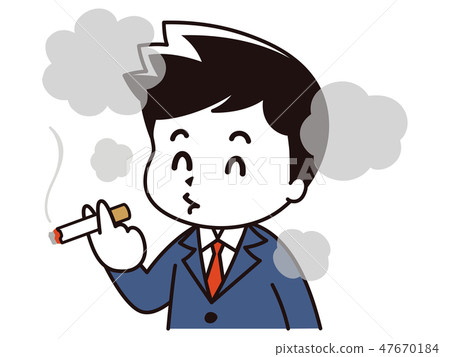 A man with a suit sucking cigarettes - Stock Illustration [47670184 ...