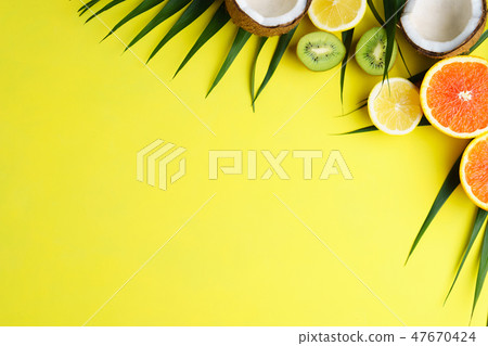 summer tropical background with copy space summer tropical background with copy space 47670424