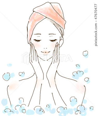 Bubble bath Jacuzzi Bath time massage Woman caring for beauty 47670477