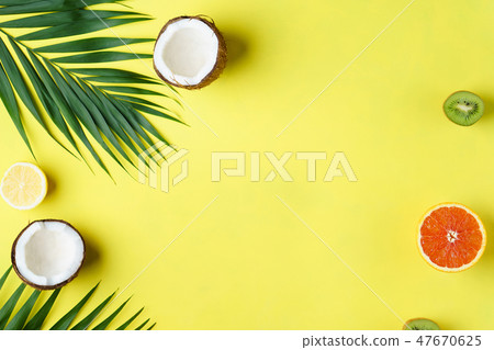 summer composition with exotic fruits, vacation summer composition with exotic fruits, vacation 47670625