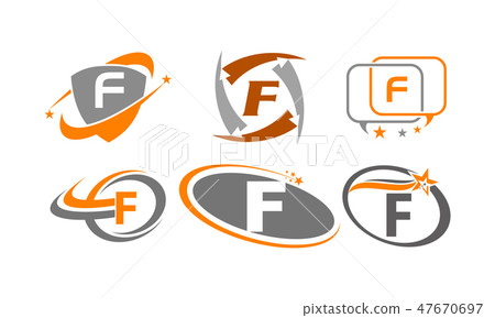 Logotype F Modern Template Set 47670697