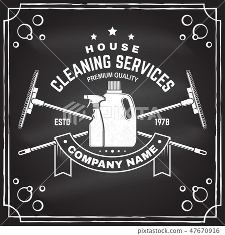Cleaning company badge, emblem. Vector illustration. Concept for shirt, stamp or tee. Vintage Cleaning company badge, emblem. Vector illustration. Concept for shirt, stamp or tee. Vintage 47670916