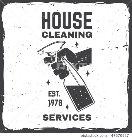 Cleaning company badge, emblem. Vector illustration. Concept for shirt, stamp or tee. Vintage Cleaning company badge, emblem. Vector illustration. Concept for shirt, stamp or tee. Vintage 47670927