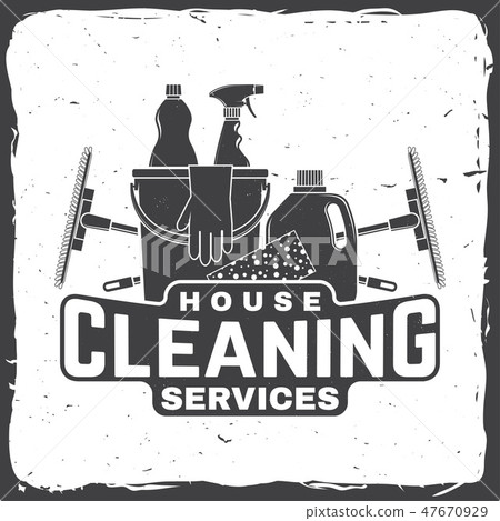 Cleaning company badge, emblem. Vector illustration. Concept for shirt, stamp or tee. Vintage Cleaning company badge, emblem. Vector illustration. Concept for shirt, stamp or tee. Vintage 47670929