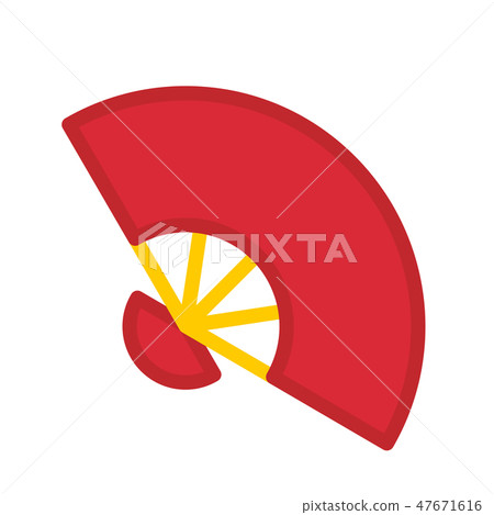 Chinese fan LineColor illustration Chinese fan LineColor illustration 47671616