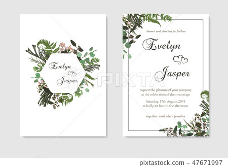 Set for wedding invitation, greeting card, save Set for wedding invitation, greeting card, save 47671997
