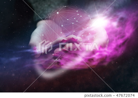 Woman holding red Social connection technologies 47672074