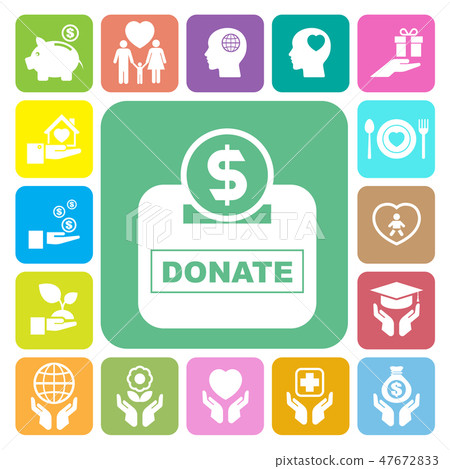 Charity and donation icons set Charity and donation icons set 47672833