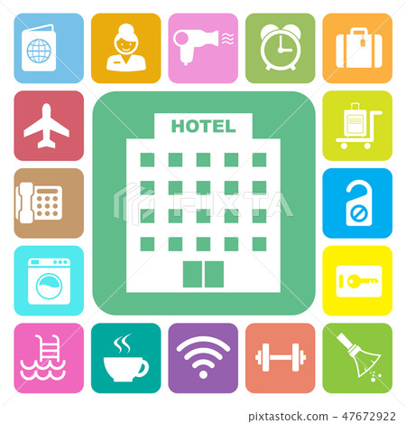 Hotel and travel icon set Hotel and travel icon set 47672922