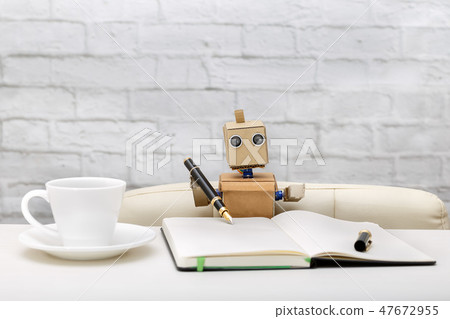 robot working. Artificial Intelligence robot working. Artificial Intelligence 47672955