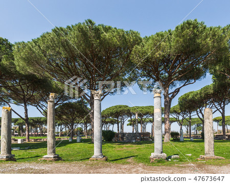 Roman ancient ruins in Ostia Antica near Rome Roman ancient ruins in Ostia Antica near Rome 47673647