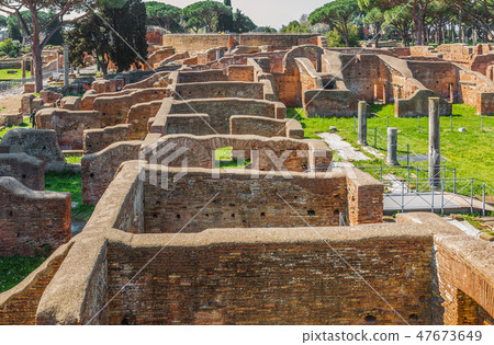 Roman ancient ruins in Ostia Antica near Rome Roman ancient ruins in Ostia Antica near Rome 47673649