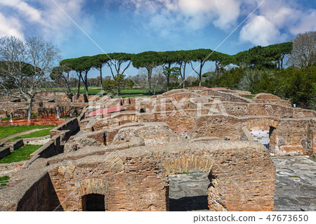 Roman ancient ruins in Ostia Antica near Rome Roman ancient ruins in Ostia Antica near Rome 47673650