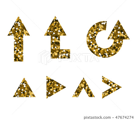 Set of Golden shiny arrows. Set of Golden shiny arrows. 47674274