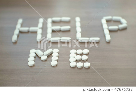 word - help me - consists of tablets on the table word - help me - consists of tablets on the table 47675722