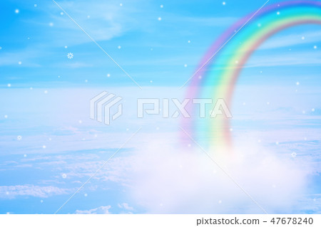 rainbow in cloudy sky 47678240
