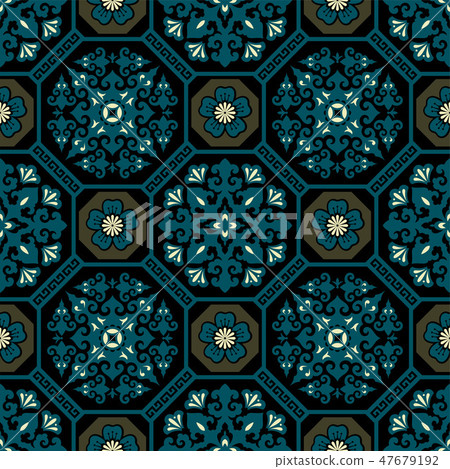 Seamless traditional asian ornamental motive, japanese, chinese or korean and more. Geometric Seamless traditional asian ornamental motive, japanese, chinese or korean and more. Geometric 47679192