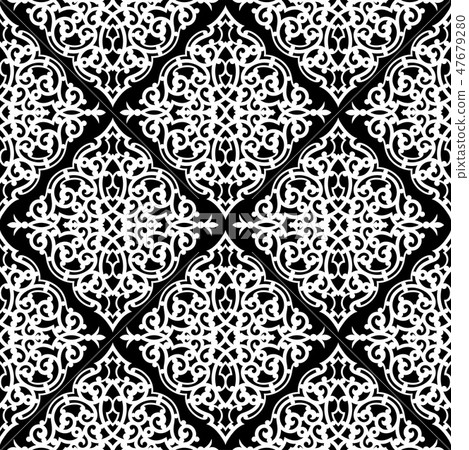 Seamless traditional asian ornamental motive, japanese, chinese or korean and more. Geometric 47679280