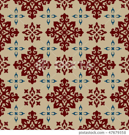 Seamless traditional asian ornamental motive, japanese, chinese or korean and more. Geometric 47679358