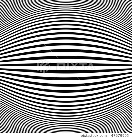 Abstract black stripe line op art fish eye. 47679905