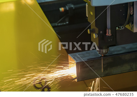 The CNC fiber laser cutting machine. The CNC fiber laser cutting machine. 47680235