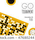 Vector go tournament poster with goban and bowls  47680244