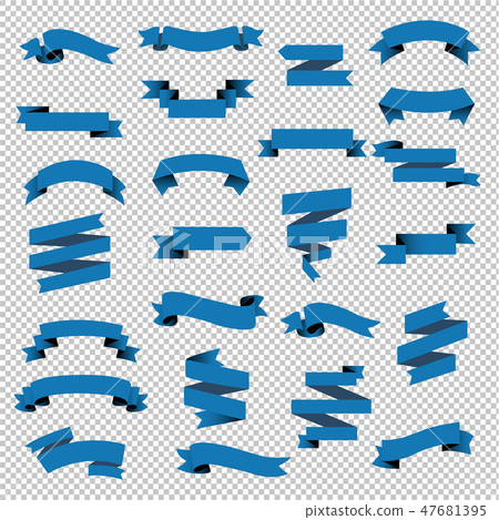 Blue Web Ribbon Big Set Transparent Background Blue Web Ribbon Big Set Transparent Background 47681395