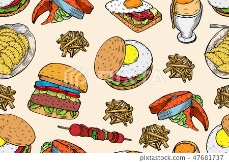 Gourmet Burgers and ingredients for burgers 47681737