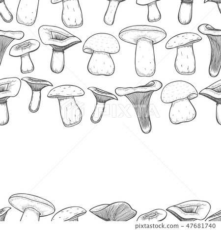 pattern with chanterelle mushrooms pattern with chanterelle mushrooms 47681740