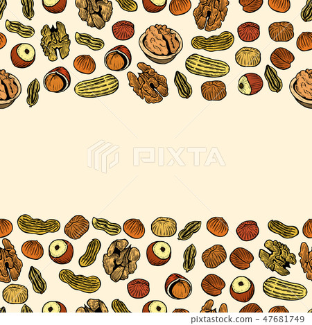 Vector seamless pattern with nuts - Stock Illustration [47681749] - PIXTA