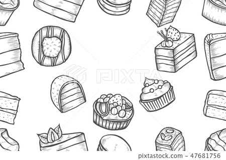 Sweets and bakery set. Sweets and bakery set. 47681756
