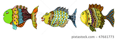 Stylized Hand Drawn Fish Stylized Hand Drawn Fish 47681773