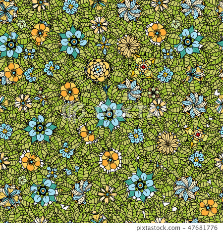 Seamless leaf background 47681776
