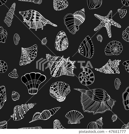 seashell seamless pattern seashell seamless pattern 47681777