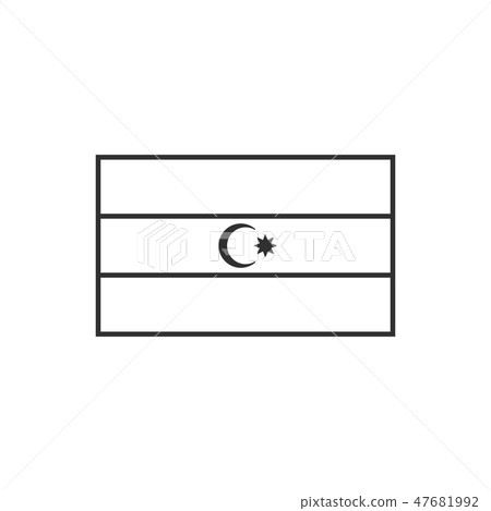 Azerbaijan flag icon in black outline flat design Azerbaijan flag icon in black outline flat design 47681992