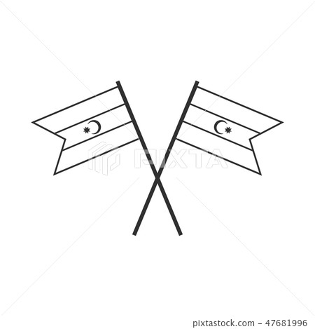 Azerbaijan flag icon in black outline flat design Azerbaijan flag icon in black outline flat design 47681996