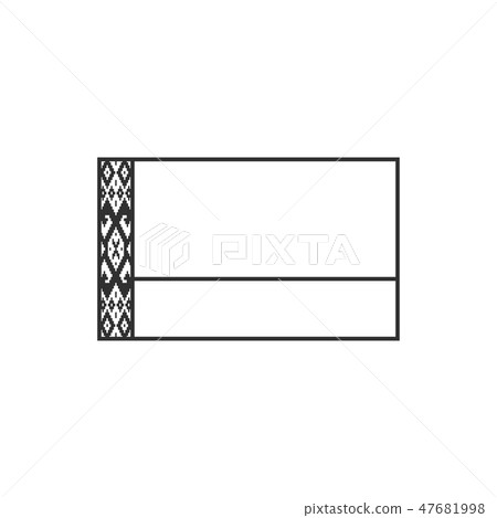 Belarus flag icon in black outline flat design 47681998